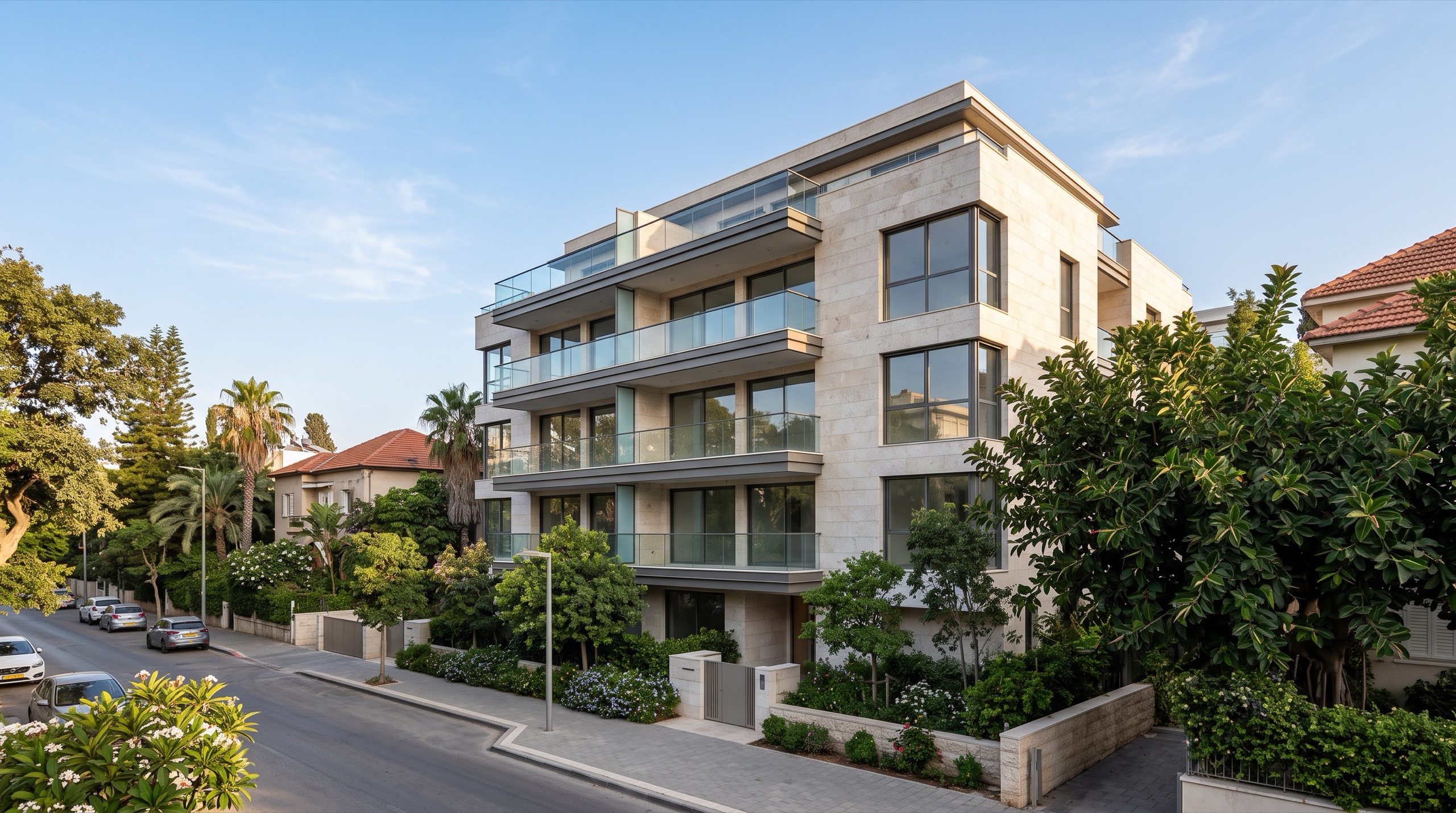 דירות למכירה באפקה: בניין בוטיק חדש בן כמה קומות בין עצים (הדמיה)