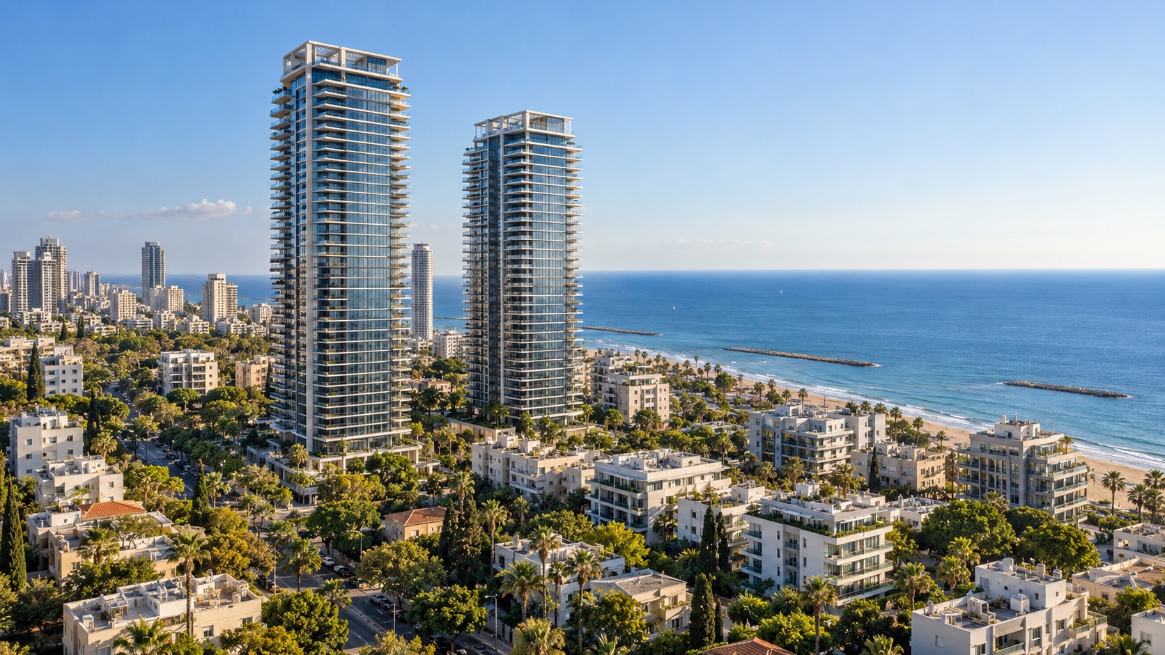 תיווך נדל״ן בנופי ים: מגדלי מגורים חדשים בני 30 קומות בשכונה (הדמיה)