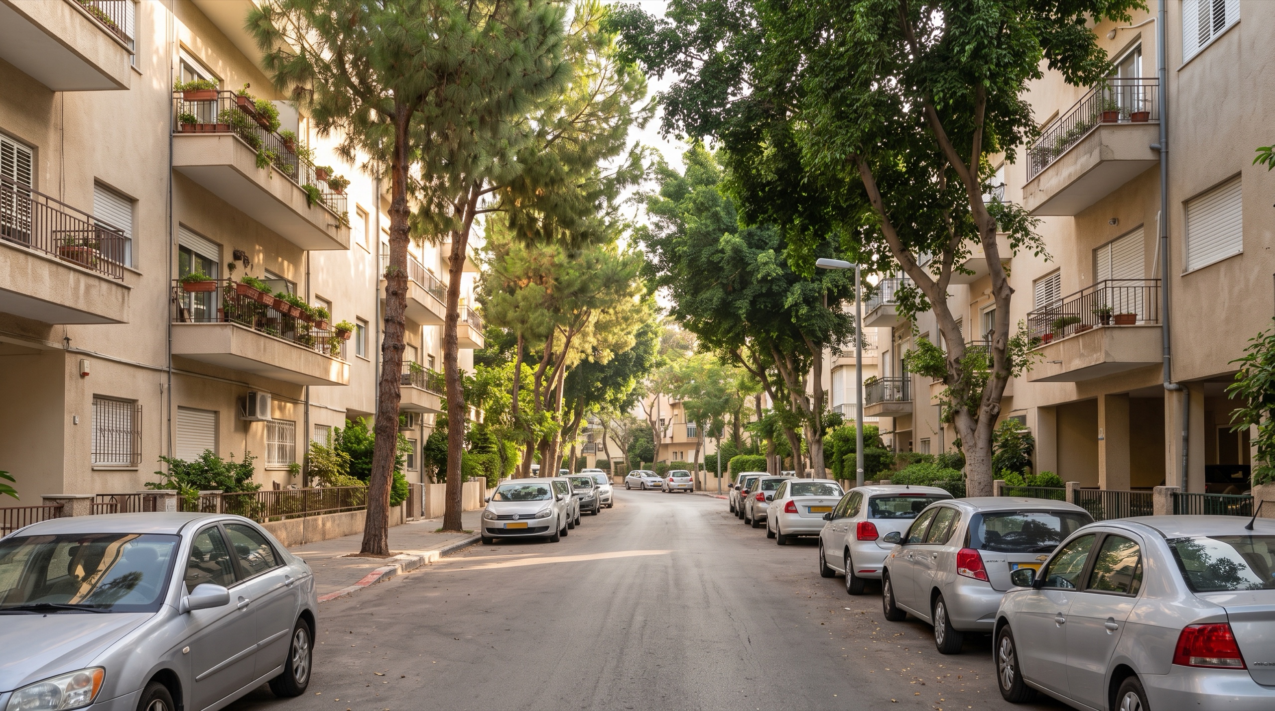 נדל״ן ברמות צהלה: מבוא מגורים שקט עם בתי דירות נמוכים ועצים (הדמיה)