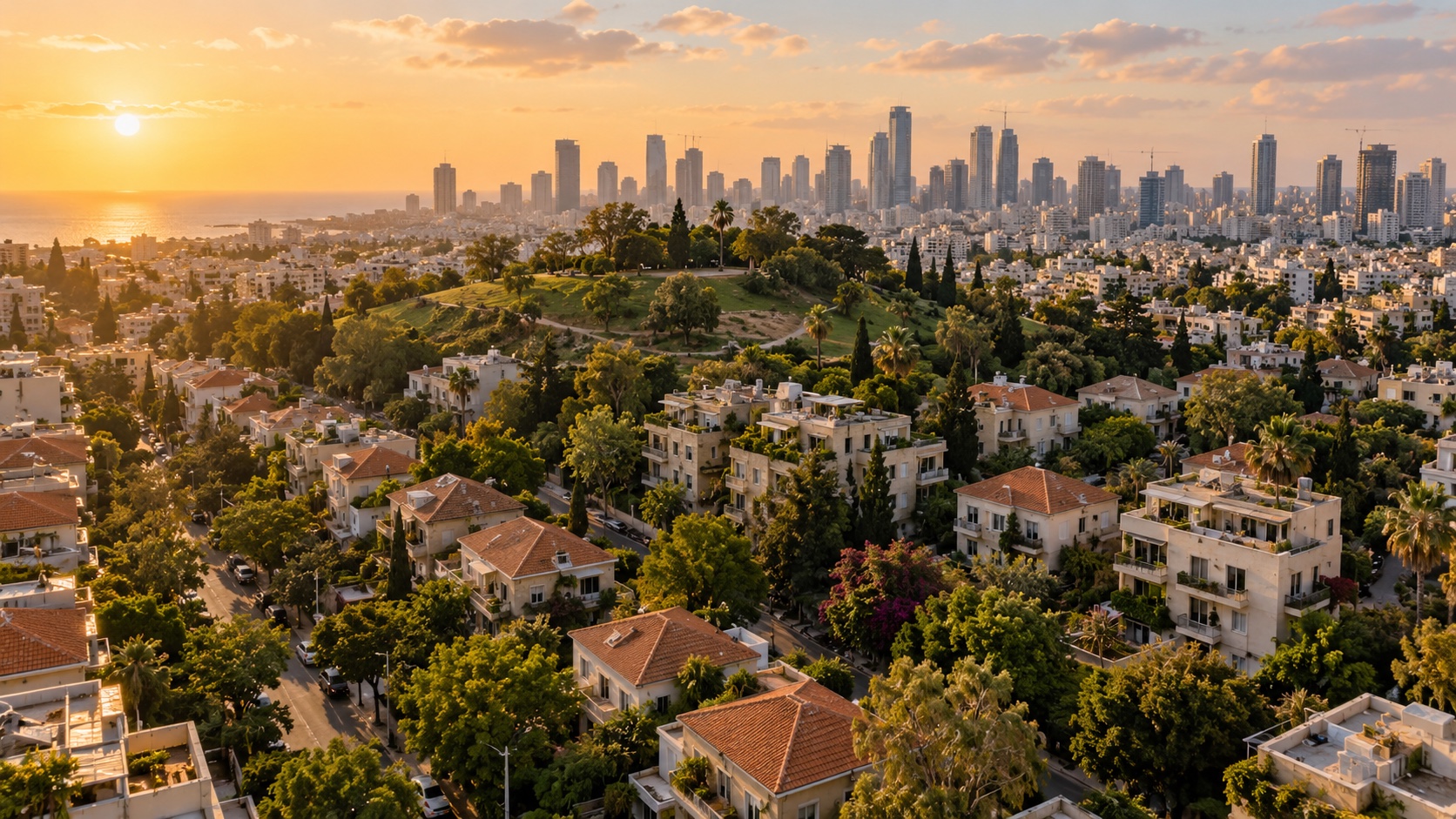 משרד תיווך ברביבים: מבט מלמעלה על הבתים המשותפים והקוטג׳ים של השכונה הירוקה (הדמיה)