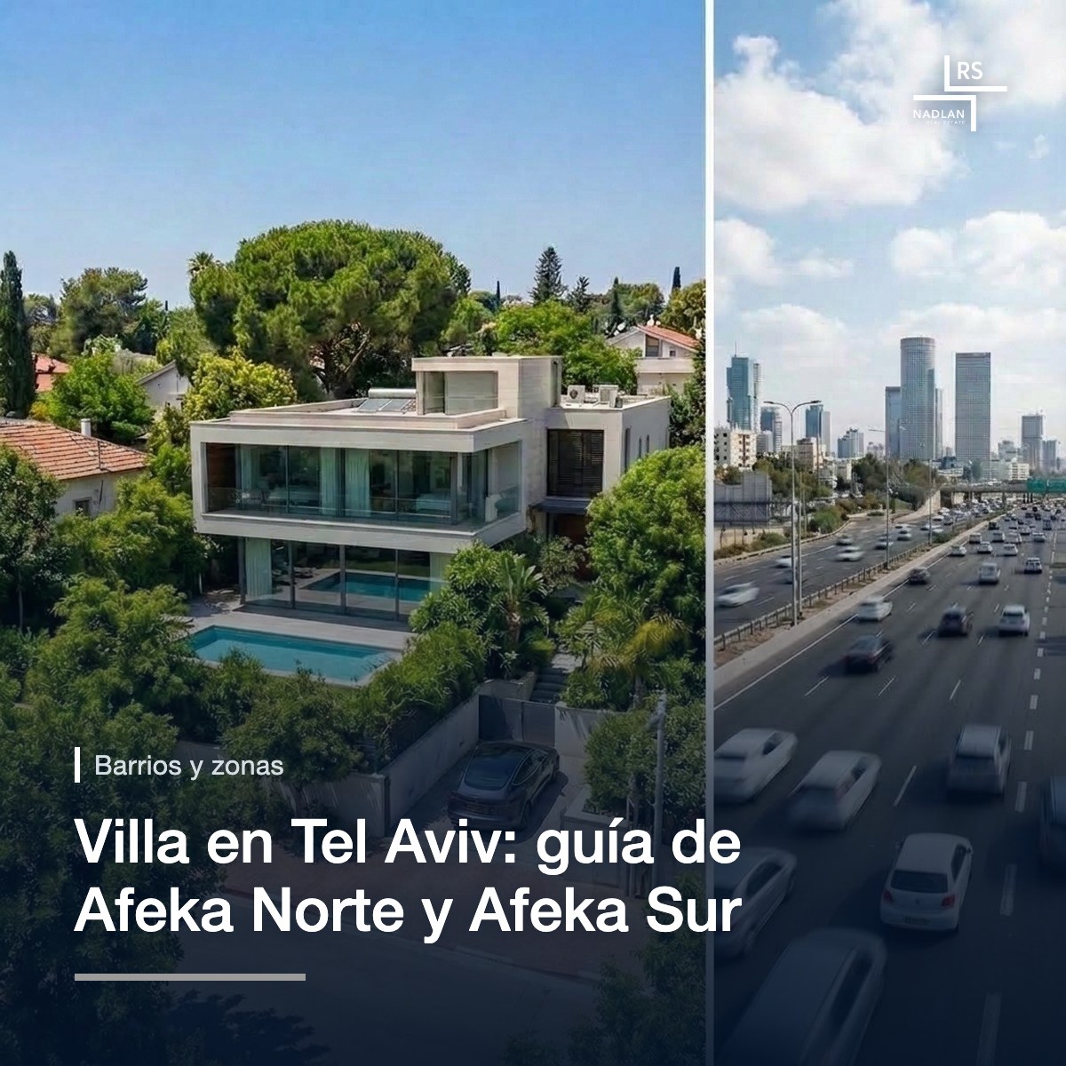 Una villa con piscina en Afeka, junto a la autopista Ayalon y las torres de Tel Aviv
