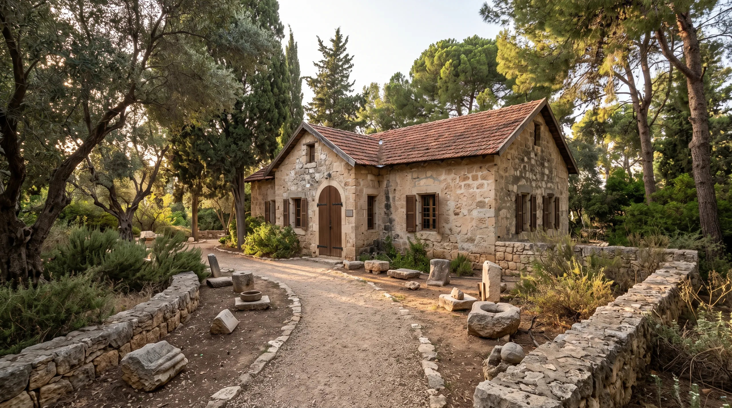 בית ראשונים ברמת השרון: מבנה אבן משנות העשרים בגינה עם עצים ותיקים (הדמיה)