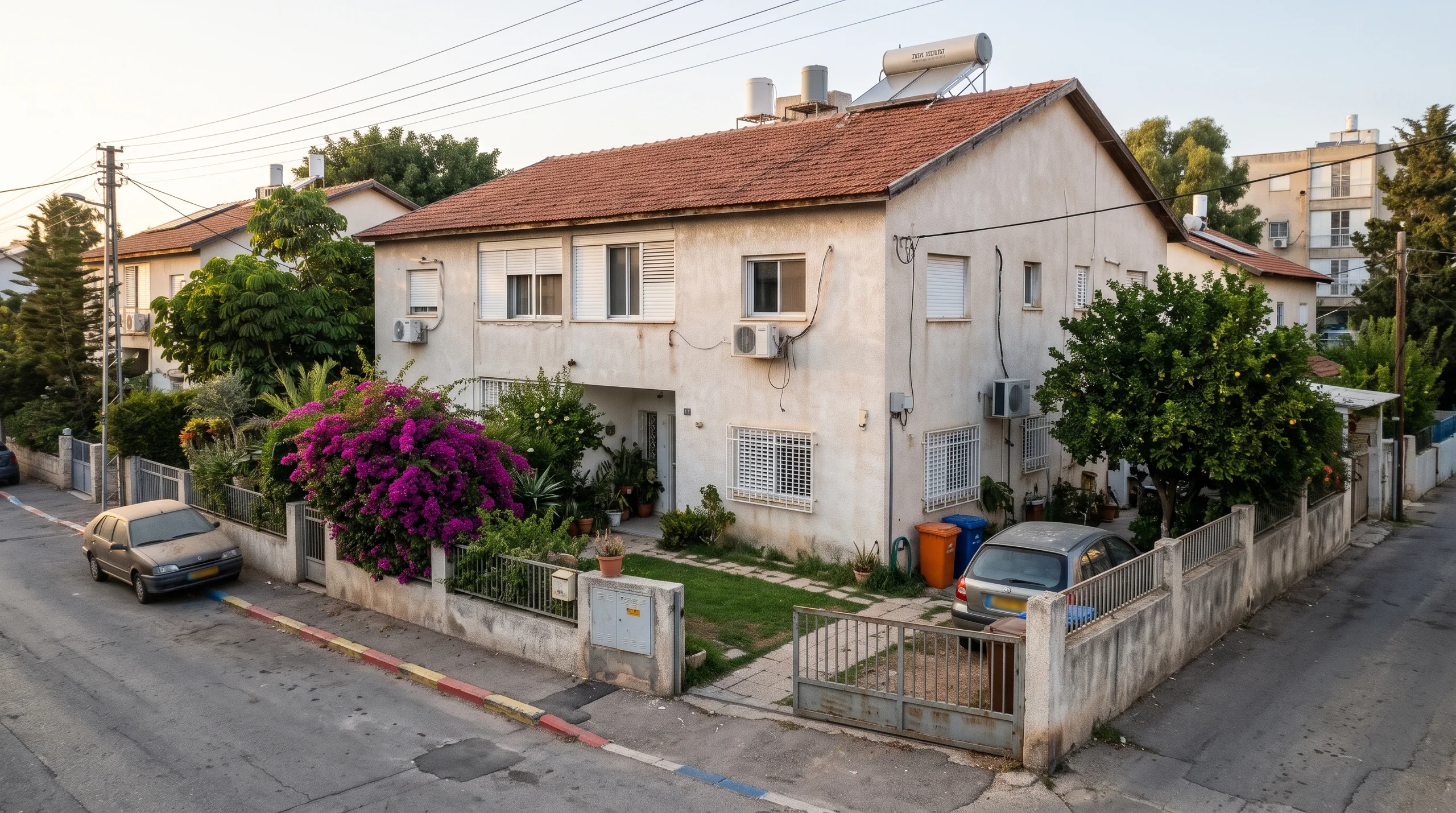 A family house with a garden on a quiet flower named street in Ganei Herzliya (illustration)