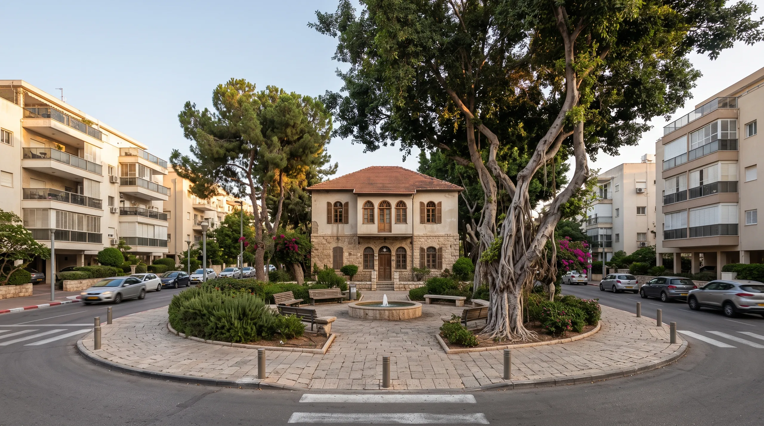 כיכר העצמאות ברמת השרון: אחד הבניינים הראשונים בעיר בלב גינה עגולה (הדמיה)