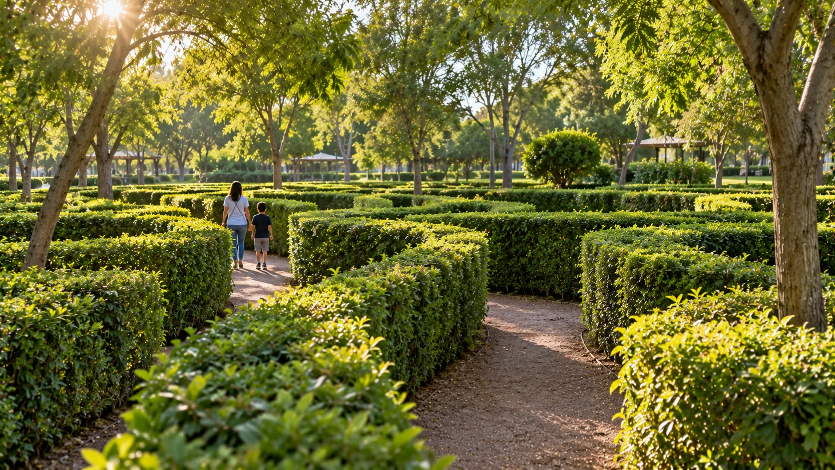 The tree maze and footpaths in Kfar Saba Park (illustration)