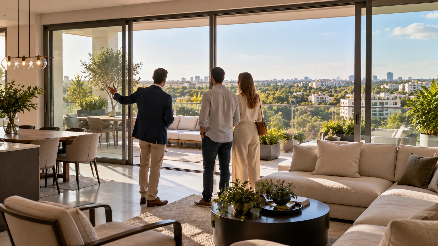 An RS Nadlan advisor accompanying a couple in an apartment in HaZemer HaIvri (illustration)