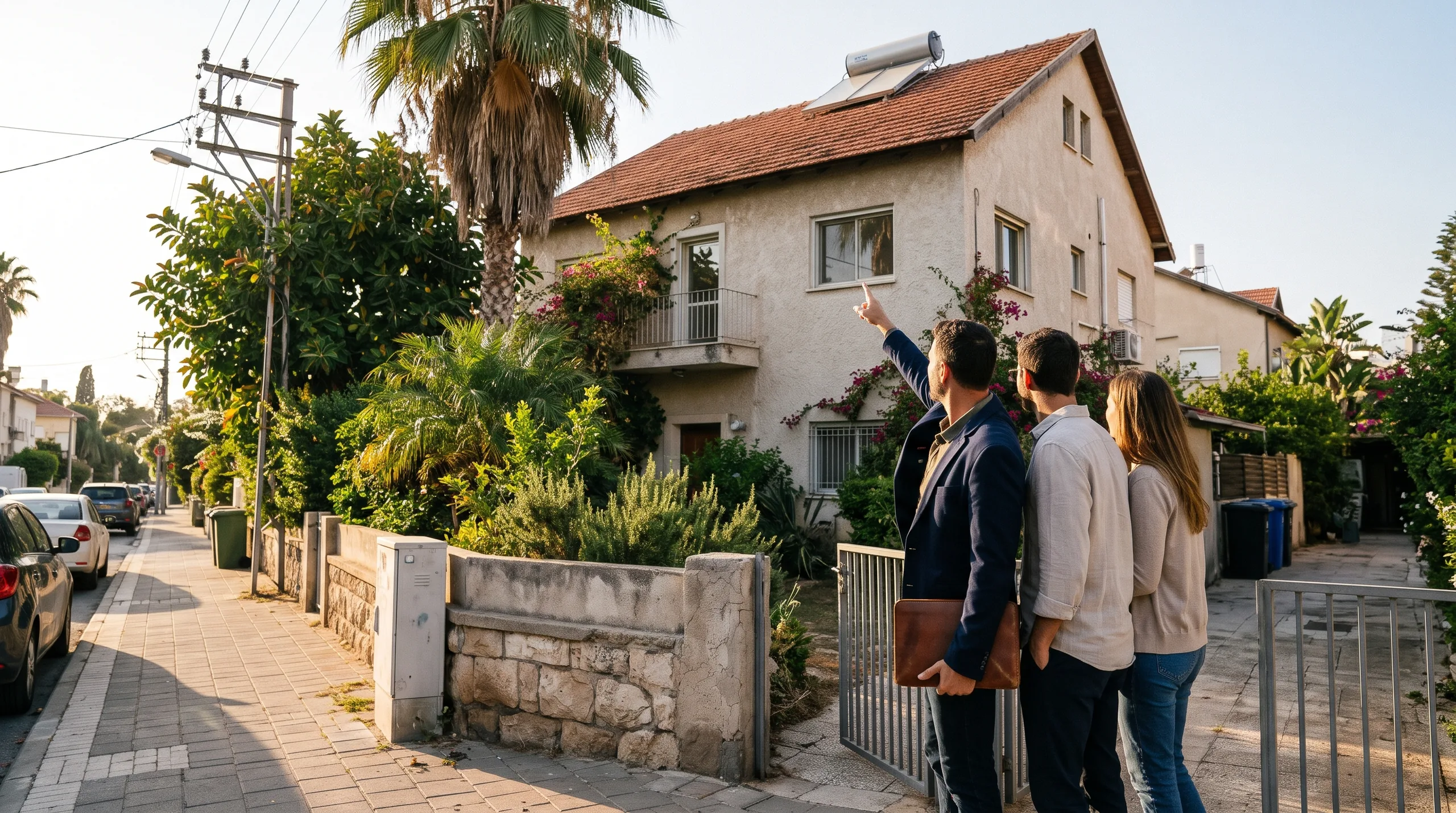 Un conseiller RS Nadlan accompagne un couple dans une maison ancienne rénovée à Herzliya B (illustration)