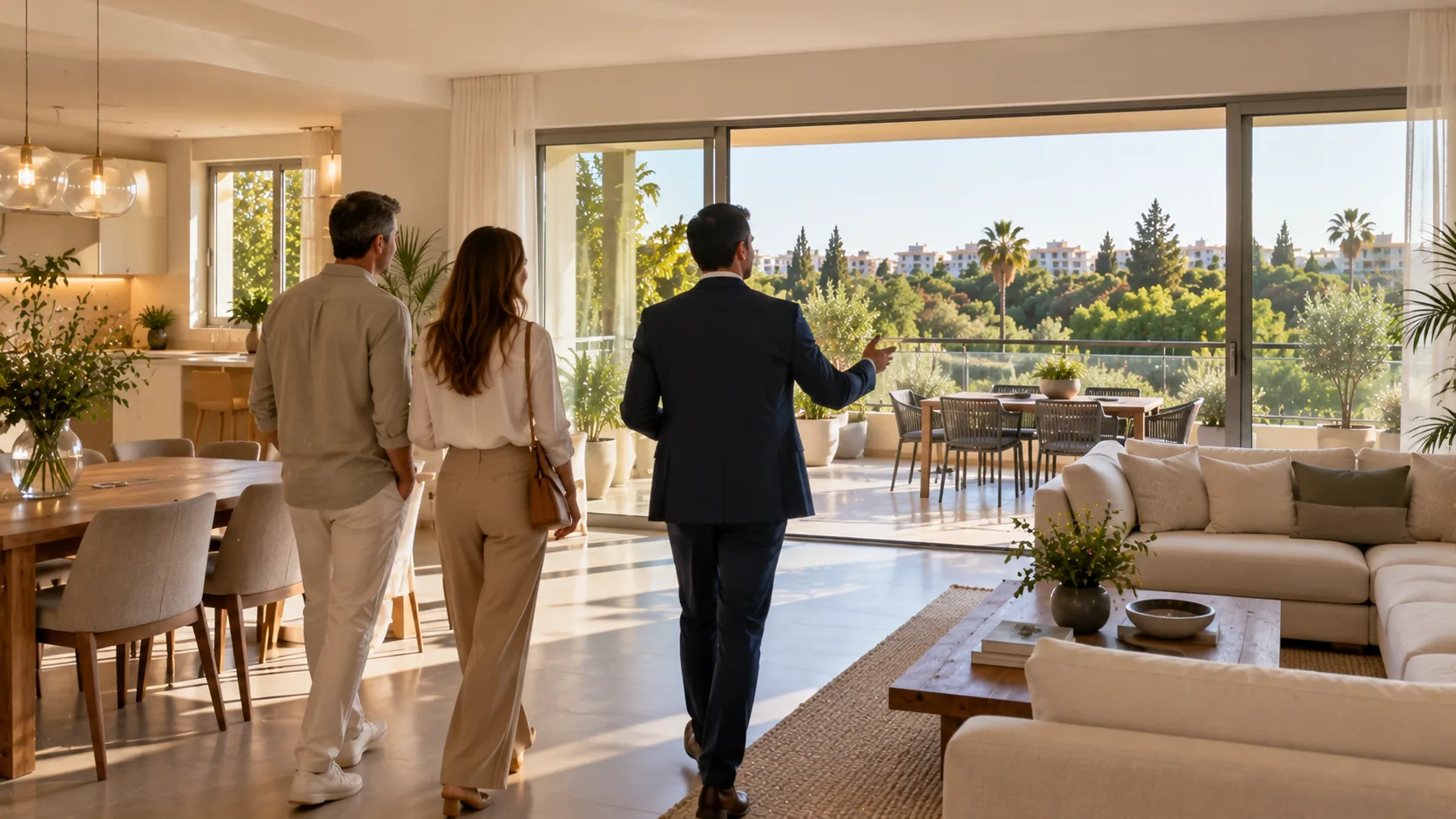 An RS Nadlan advisor accompanying a couple in an apartment in Lev HaPark (illustration)