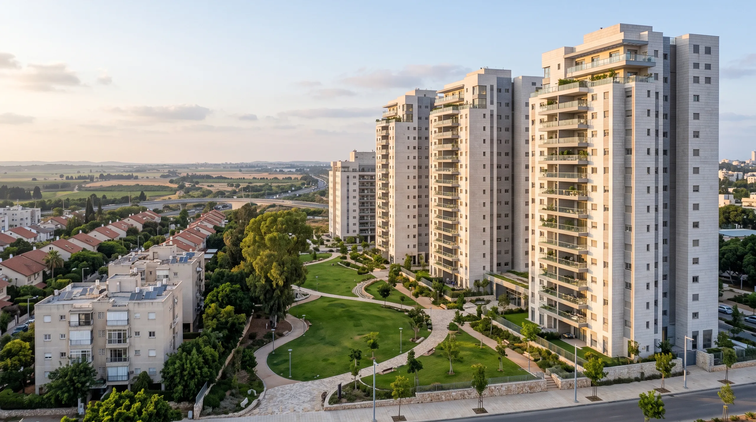 התחדשות עירונית במורשה: מגדלי מגורים חדשים מעל פארק מטופח (הדמיה)
