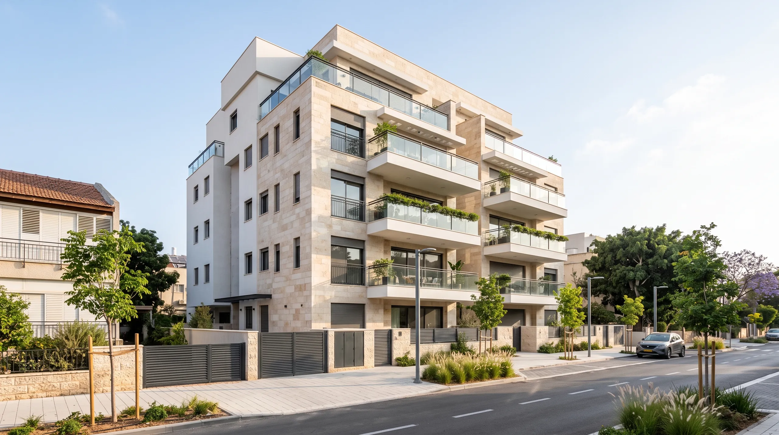 התחדשות עירונית בנווה רסקו: בניין בוטיק חדש בן שבע קומות לצד הבתים הטוריים (הדמיה)